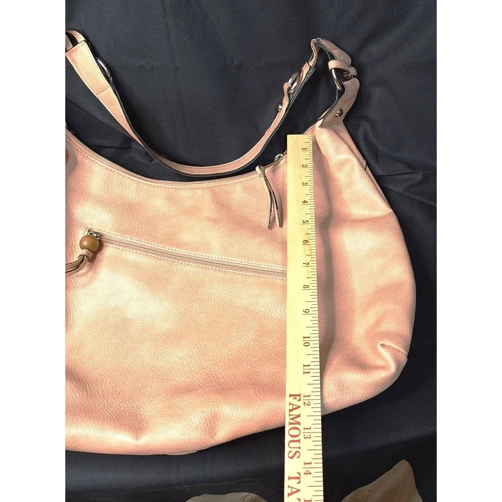 Vintage Large 12x16 Kensie peach/pink Hobo shoulder handbag‎ pockets Zippered